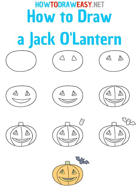 How to Draw a Jack o lantern step by step | Drawing lessons for kids ...