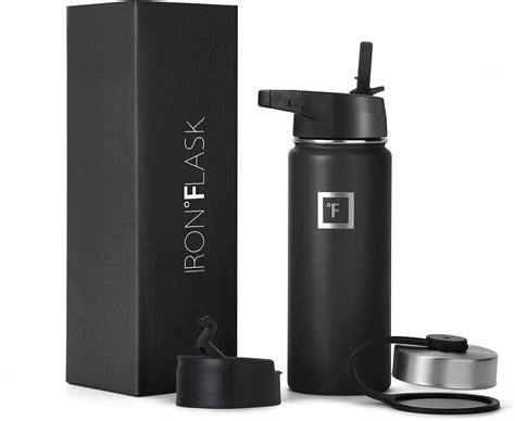 Buy Iron Flask Sports Water Bottle - 18 Oz, 3 Lids (Straw Lid), Leak ...