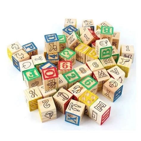 Wooden Alphabet And Picture Blocks - EKT3345 – Extrokids