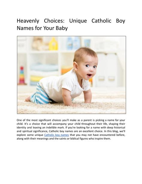 PPT - Sanctified Legacy: Catholic Boy Names Revered Through Generations ...