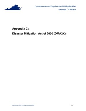 Fillable Online Appendix C Disaster Mitigation Act of 2000 DMA2K Fax ...