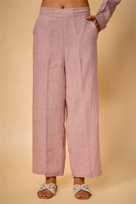 Pure Linen Pink Pant – Linen Bloom store