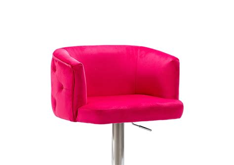 Callidora Sophisticated Cushioned Pink Velvet Fabric Barstool