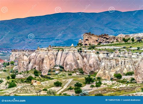 Sunset Above the Goreme National Park in Turkey Stock Photo - Image of ...