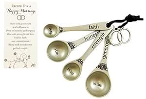 Wedding Spoon Set Measuring Spoons with Recipe Card Engraved Kitchen ...