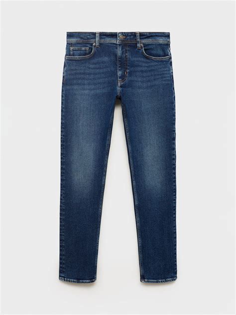 Mango Jan Slim Fit Mid Rise Jeans, Blue