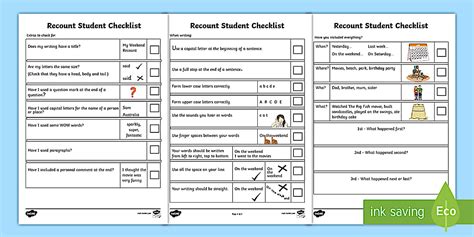 Foundation Recount Student Checklist