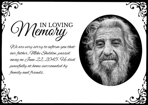 Free Printable Death Announcement Templates to Customize Online