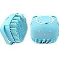 HUDACRUSH Blue Body Scrubber with Soap Dispenser Bath Brush, Body brush ...