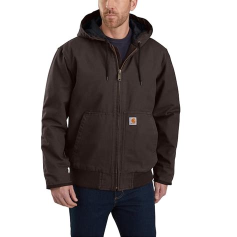 Carhartt Men's Dark Brown Medium Weight Woven Hooded Insulated Work ...
