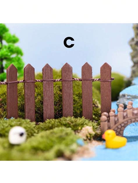 1 szt. Miniaturowy drewniany płot, miniaturowy płot do ogrodu wróżek ...