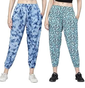 Buy UZARUS Women's and Girls Printed Mid Rise Joggers Trackpant Night ...