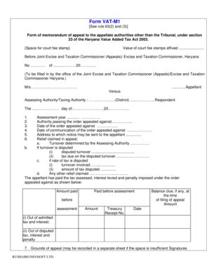 Fillable Online Form VAT-M1 - Rushabh Infosoft Ltd. Fax Email Print ...