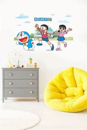 Asian Paints Wall Ons Doraemon, Nobita and Shizuka race aheadd Extra ...