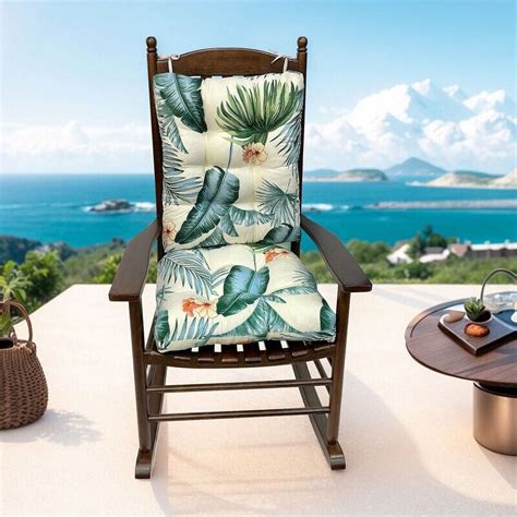CJC Outdoor Rocking Chair Cushions Pack of 2 Patio Chair Cushion Pad ...