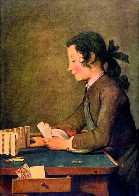 Jennard Galleries The House of Cards Painting by Jean Chardin Rococo ...