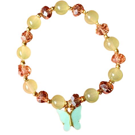 Buy Rack Jack Crystal Beaded Butterfly Charm Bracelet Free Size ...