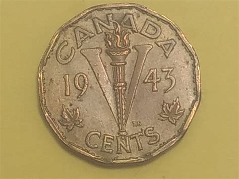 Canada 1943 5 Cents Tombac George VI Canadian Victory Nickel ...