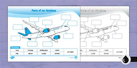 * NEW * Parts of an Airplane Labelling Activity - Twinkl