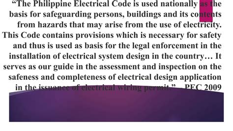 a presenattion of PHILIPPINE ELECTRICAL CODE.pptx
