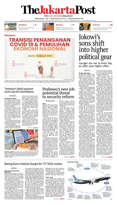 Frontpage - Fri, January 27, 2023 - The Jakarta Post