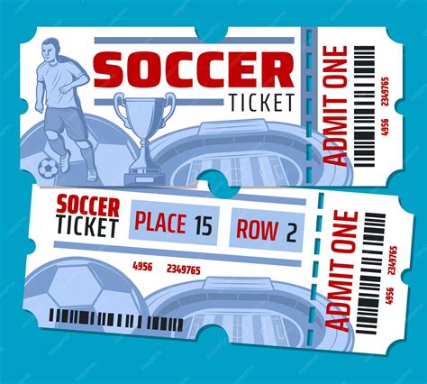 Premium Vector | Vector football soccer championship tickets