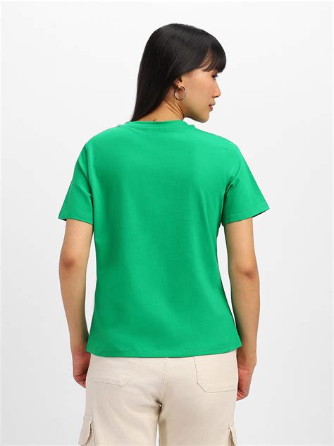 Anthra Green Plain V-Neck Regular Fit T-Shirt – Juneberry