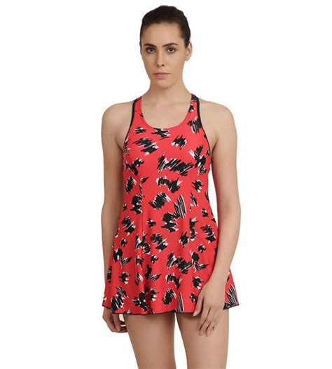 Buy Speedo Printed Swimdress - Navy - Risk Red Swimwear Online | Speedo ...