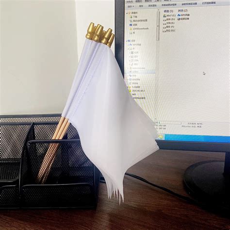 Buy TSMD 16 Pack Solid White Blank Flag Small Mini Plain White DIY ...