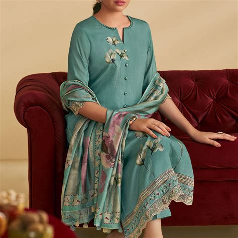 Pure Cotton Jacquard Embroidery Work Salwar Suit In Beige Color – Jay ...