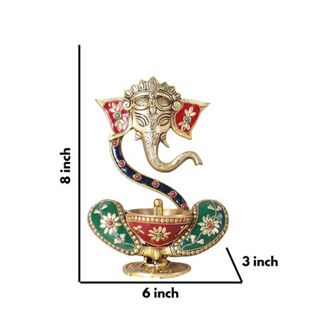 The Advitya | Mosaic Ganesha Floating Idol with Akhand Diya