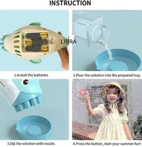 DAZZIBOA Dolphin Gatling Bubble Gun Machine Toys For Kids | 8 Hole ...