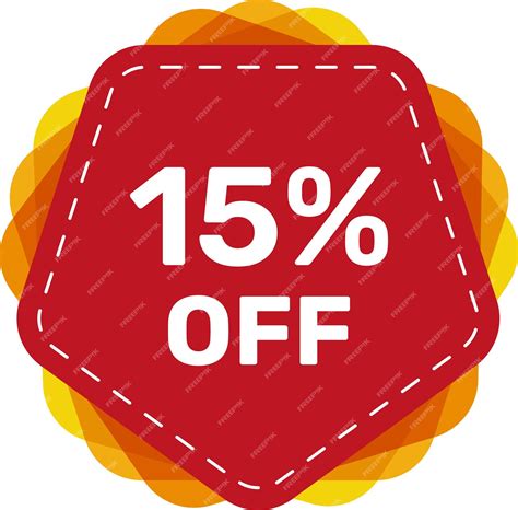 Premium Vector | Red tag 15 percent off vector flat