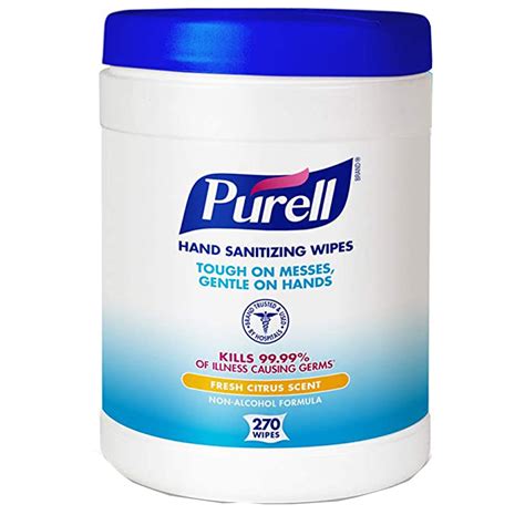 Purell BZK (Benzalkonium Chloride) Citrus Scent Hand Sanitizing Wipe ...