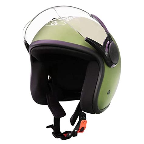O2 Star Unisex Open Face Helmet with Clear Scratch Resistant Visor ...