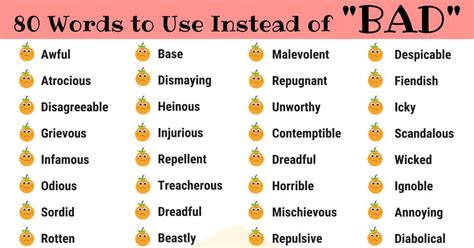 BAD Synonyms: 80 Synonyms for BAD in English • 7ESL