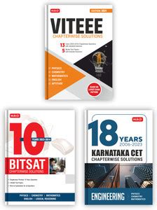 MTG VITEEE Chapterwise Solution + 18 Years Karnataka CET + BITSAT 10 ...
