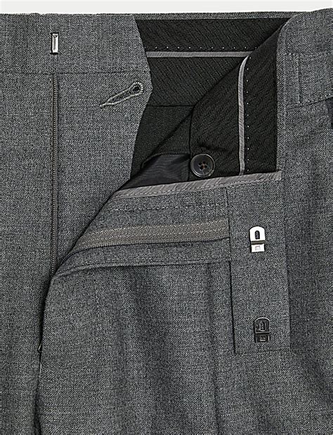 Buy Tailored Fit Pure Wool Flannel Trousers at Marks & Spencer