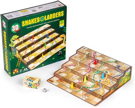Buy Toysbox 3D Snakes & Ladders MDF Wooden Board Game Toy Play with ...