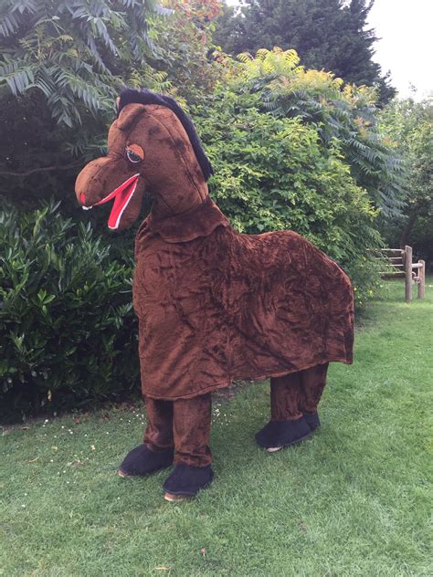 Masquerade Brown 2 man Horse Costume For Hire.. Pantomime Horse Costumes