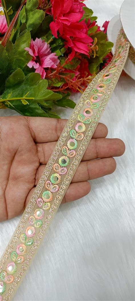 Deeps Creation Mirror Lace 9 Meter, Saree lace Border Mirror Work lace ...