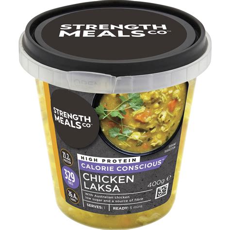 Calories in Strength Meals Co Chicken Laksa High Protein Soup Calorie Counter Australia