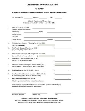 Fillable Online conservation ca Fee Report Form - conservation ca Fax ...