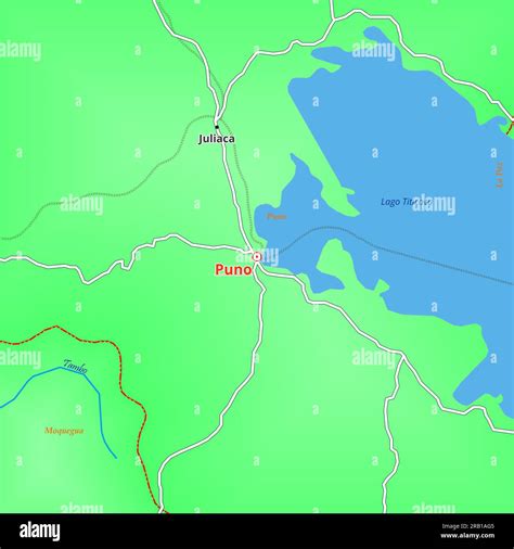 Map of Puno City in Peru Stock Photo - Alamy