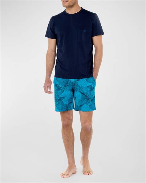 Petite Plume Men's Seafarer Tartan Short Pajama Set | Neiman Marcus