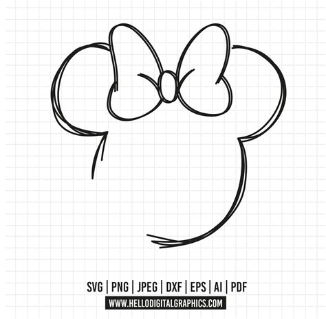 Minnie Mouse Head Outline Clip Art
