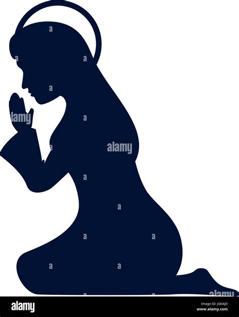 silhouette of virgin mary icon over white background colorful design vector illustration Stock ...