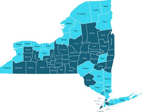 Download New York State County Map | Wallpapers.com