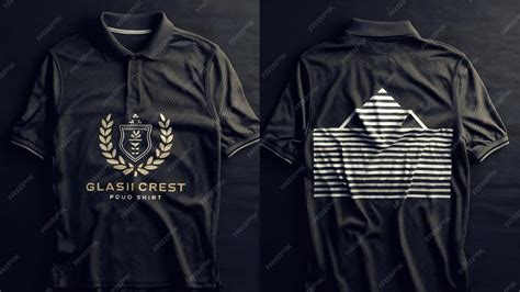 Premium Photo | Mens black polo shirt template front and back