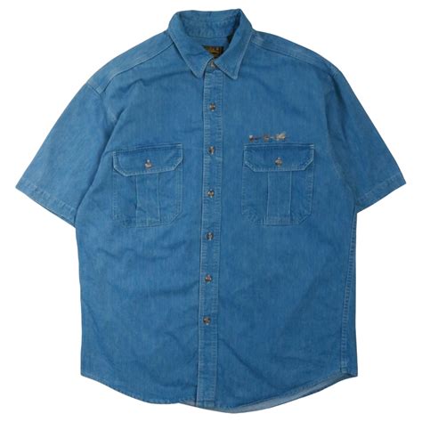 orvis "lure embroidery" denim shirt made in usa 90s | focus